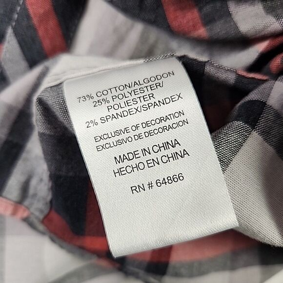 Lee Men Plaid Regular Fit Cotton Button Down Long Sleeve Work Shirt Large - Picture 8 of 10